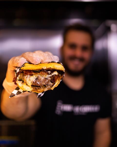 Chef Frank with our Smokey Burger