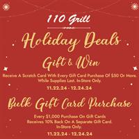 Holiday Deals at 110 Grill