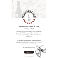 Tinos Kitchen + Bar has an exciting event coming up!   Sommelier Showdown!