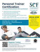 Personal Trainer Certification Course with SCF - Hybrid (Online live lectures + In-person practical skills labs)