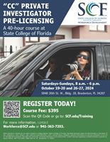 "CC" PRIVATE INVESTIGATOR 40-HOUR PRE-LICENSING COURSE - SCF Bradenton