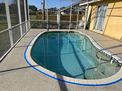 Pool deck after