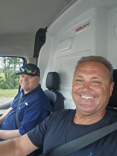 Owner Cory and technician Wes Farney, working together to install water treatment systems. Owner Cory and technician Wes Farney, working together to install water treatment systems.