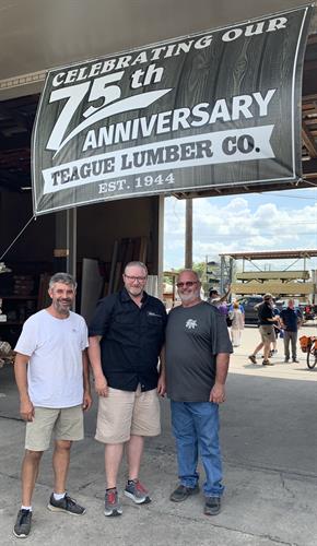 Shawn and Justin with Paul Teague, part owner of Teague Lumber Co. in Ft. Worth