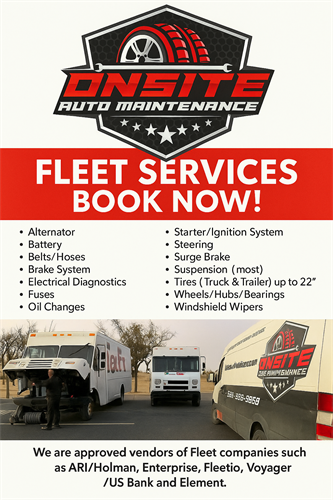 Onsite Auto. Book your oil changes and auto care needs today! YOUR Location. YOUR Schedule.