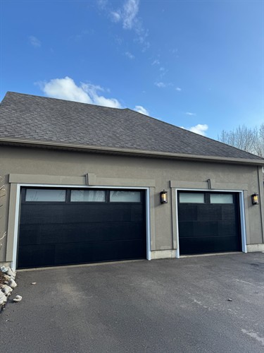 Garage Door Installation - Flush Black - Frosted Windows