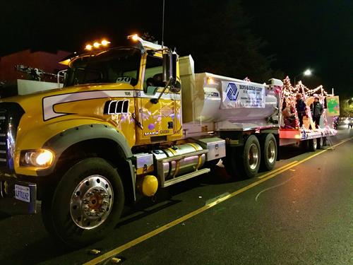 Thank you, Viborg Sand and Gravel for loaning us a truck for our 2019 Holiday Parade!