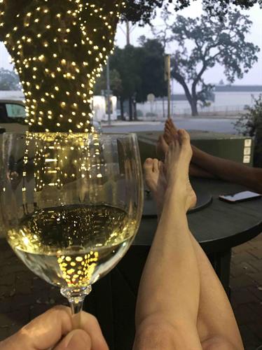 Relax on the patio by the fire pits and enjoy a tasting of wine with our events!