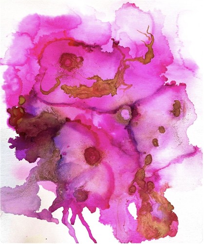 Pink Floral, Alcohol Ink