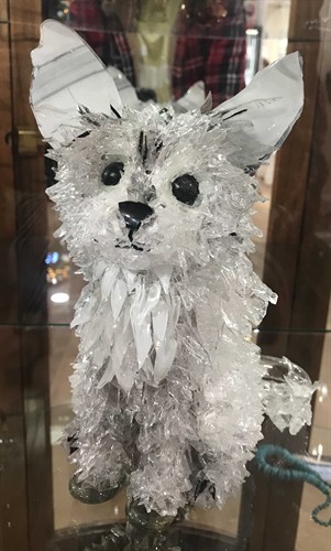 Little Stevie, shattered glass sculpture