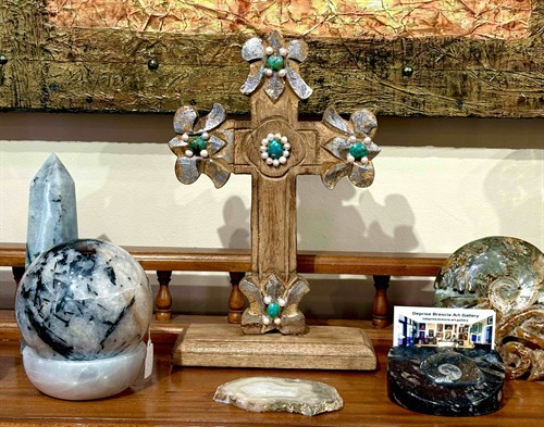 Turquoise crosses and crystals