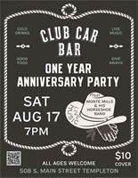 Club Car Bar One Year Anniversary Party