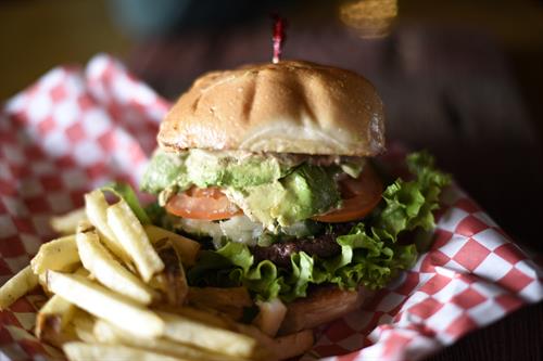 The award-winning Shakin' Burger at the Parkfield Cafe