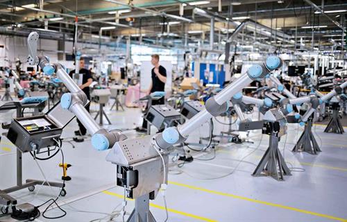 Factory with Universal robot cobots