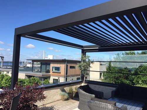 Our Pergola's come fully remote and can connect to the device of your choice.