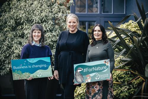 Some of the Business For Biodiversity Ireland team (L-R) Iseult Sheehy, Head of Operations, Platform Lead Lucy Gaffney, Senior Researcher Emer Ní Dhuill