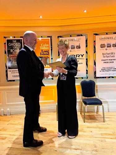 Prize Winner at Listowel Writers Week in the 2025 Pigott Prize, Ireland's Most Important Poetry Prize Prize Winner at Listowel Writers Week in the 2025 Pigott Prize, Ireland's Most Important Poetry Prize
