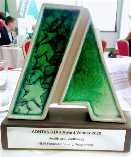 NLN Focus Recovery Programme won the Aontas Star Award for the Health and Wellbeing Category
