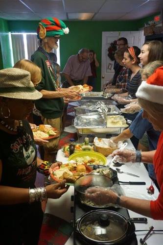 We prepare scrumptious community dinners at Thanksgiving and Christmas