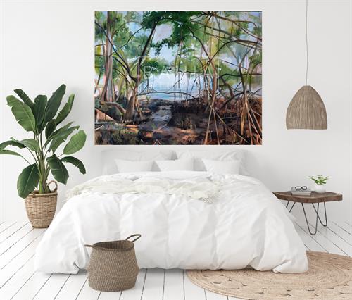 Mock up of Ode to Odet Painting of Philipe Park in Bedroom Setting