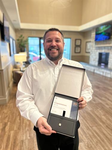 Congratulations Rob on 10-years with Dignity Memorial and over 18-years of experience as a funeral director Congratulations Rob on 10-years with Dignity Memorial and over 18-years of experience as a funeral director