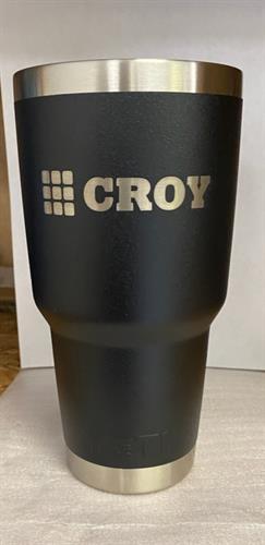 30 oz. Yeti for a client. Logo on one side, employee name on the other side.