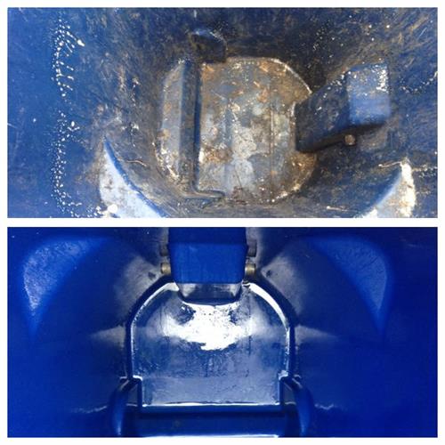 Before and after of our bin cleaning service