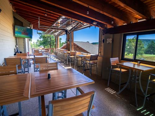Part of the outdoor patio