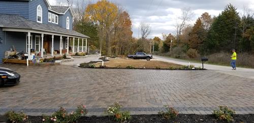 New paver driveway and walkway.