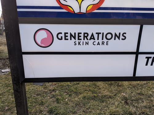Generations Skincare sign