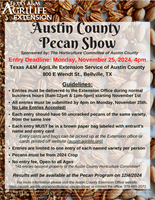 Austin County Pecan Show Entry Deadline