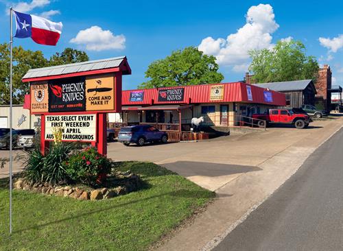Rocking B Forge Works Farrier Supply shares the building with Phenix Knives and Rock'n Kutz