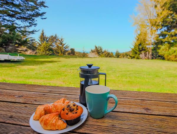 Coffee and a Croissant on the Ocean Facing Porch Coffee and a Croissant on the Ocean Facing Porch
