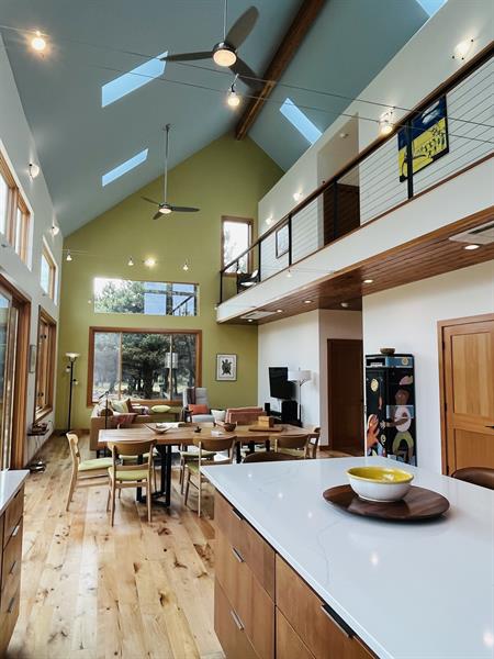 Our vaulted ceiling peaks at 27 feet