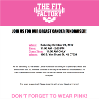 Breast Cancer Fundraiser at The Fit Factory