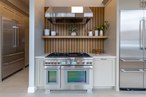 Thermador refrigerator and range display at Designer Appliances