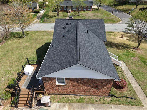A professionally installed asphalt shingle roof by V.C. Veterans Contracting, built for long-term durability and performance.