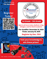 Harmony School of Innovation Euless Hosts 2nd Annual Euless Math Contest (EMC): Sponsorship Opportunities Available