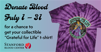 Stanford Blood Center's Limited Edition “Grateful for Life” T-Shirt Makes a Comeback This July