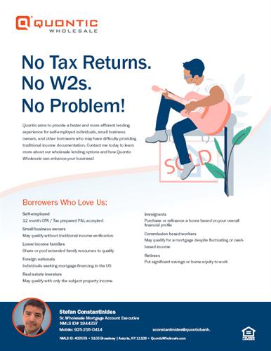 No Tax Returns Needed