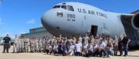Civil Air Patrol and Air Force JROTC cadets fly on C-17 cargo plane