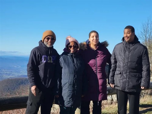 Left to right: Uncle Charles, Aunt Pat, Sena Rainey (me) and Landy Rainey at Front Royal North Skyline Drive on March 2, 2024
