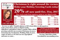 Christmas Cards 20% off now until Oct. 31st, 2017