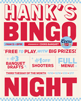 BINGO @ Hank's
