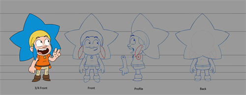 A sample of a detailed character turnaround.