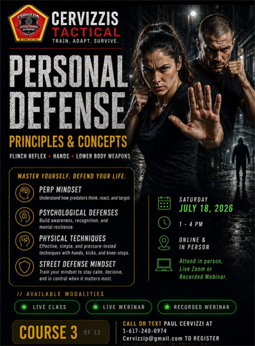 CMAA TACTICAL - Personal Defense Principles & Concepts - July 18