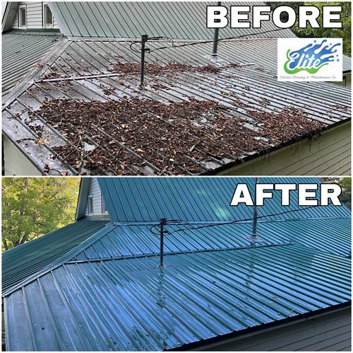 Roof wash and oxidation removal before and after