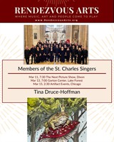 Members of the St. Charles Singers with art byTina Druce-Hoffman