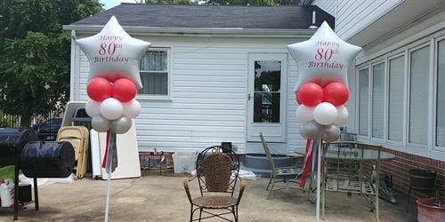 yard art, outdoors, personalized, party poles