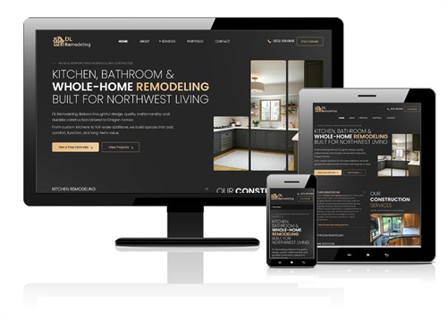 Custom website for remodeling contractor featuring our portfolio manager.
